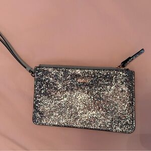 Kate Spade glitter blue coated wristlet